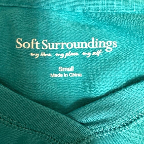 Soft Surroundings Blue Long Sleeve Fitted V Neck  Tunic size Small - Picture 6 of 8